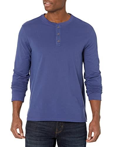 Lee Men's Long Sleeve Soft Washed Cotton Henley T-Shirt, Patriot Blue, Small