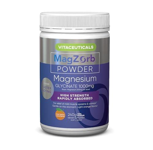 Vitaceuticals Magnesium Glycinate Magzorb Powder 240g Vegan, Gluten Free.