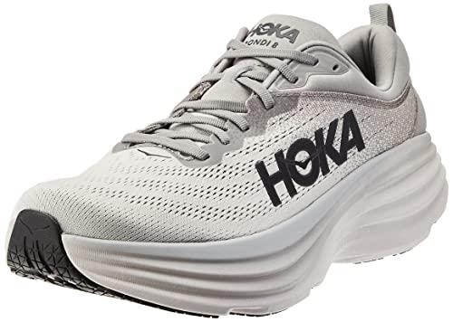 HOKA Men's Running Shoe, BONDI 8, Sharkskin/Harbor Mist, 10.5 US M