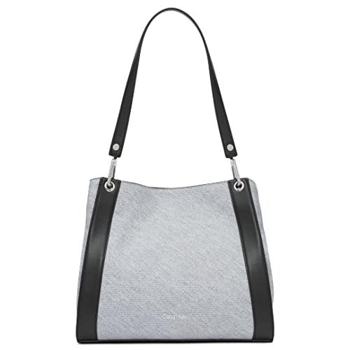 Calvin Klein Reyna Novelty Triple Compartment Shoulder Bag, Gray, One Size