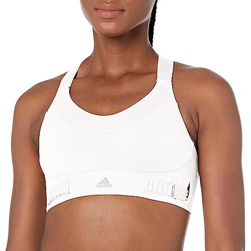 adidas Women's FastImpact Luxe Run High-Support Bra, White, Large A-C