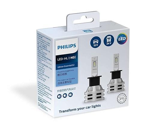 Philips 11336UE2X2 H3 Ultinon Essential LED Headlight Bulb, 12V 19W PK22s