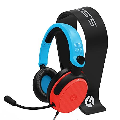4Gamers C6-100 Gaming Headset Blue & Red + Headset Stand