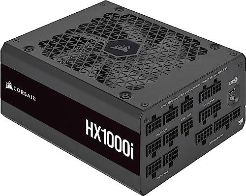 CORSAIR HX1000i Fully Modular Ultra-Low Noise ATX Power Supply - ATX 3.0 & PCIe 5.0 Compliant - Fluid Dynamic Bearing Fan - CORSAIR iCUE Software Compatible - 80 Plus Platinum Efficiency