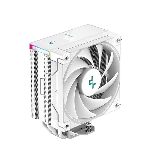 DeepCool AK400 Digital WH CPU Air Cooler White 220w TDP 4 Copper Heatpipes Single-Tower CPU Cooler White with Status Display Screen and ARGB LED Strips 120mm FDB Fan for LGA 1700/1200/115X AM5/AM4