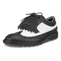 ECCO Men's Classic Hybrid Wing Tip Water Resistant Golf Shoe, Black/White, 6-6.5