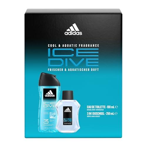 adidas Ice Dive Giftset including the adidas Ice Dive Eau de Toilette and Shower Gel, 100 ml + 250 ml