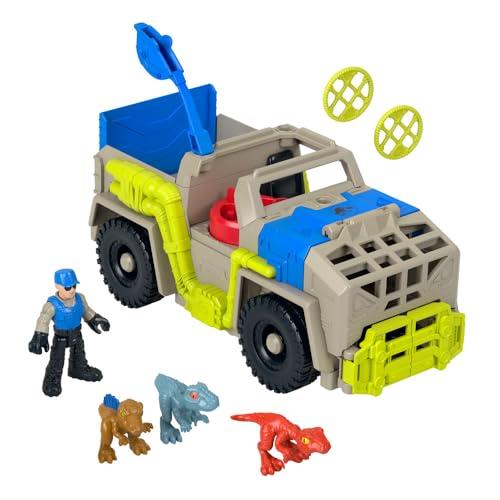 Fisher-Price Imaginext Jurassic World Dinosaur Toys Track & Transport Dino Truck Vehicle & Figure Set for Preschool Kids Ages 3+ Years