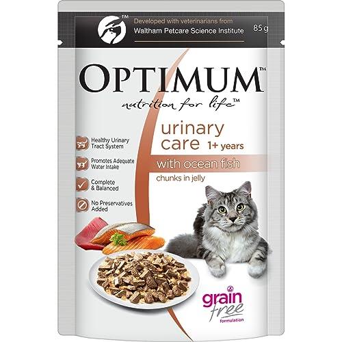 Optimum Urinary Care Ocean Fish Chunks in Jelly Adult Cat Wet Food 85 g (Pack of 15)