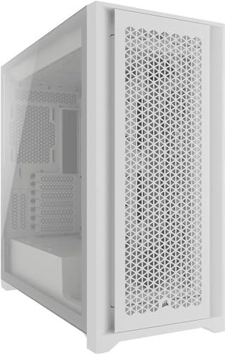 CORSAIR 5000D CORE Airflow Mid Tower ATX PC Case – Tempered Glass Side Panel – High-Airflow Design – Spacious Interior for Multiple 360mm Radiators – White