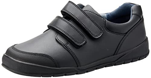 Grosby Unisex Kids Good Fit Twin Tab School Shoe, Black, UK 13/US 1