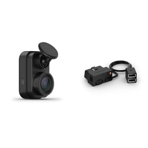 Garmin Dash Cam Mini 2, 1080p Dash Cam with 140-Degree Field of View (010-02504-10) with Compatible Garmin Constant Power Cable for Bundle