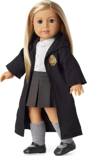 American Girl Harry Potter Hogwarts 5-Piece Uniform for 18-inch Dolls with a Black Robe, a White Button-Front Shirt, and a Pleated Twill Skirt