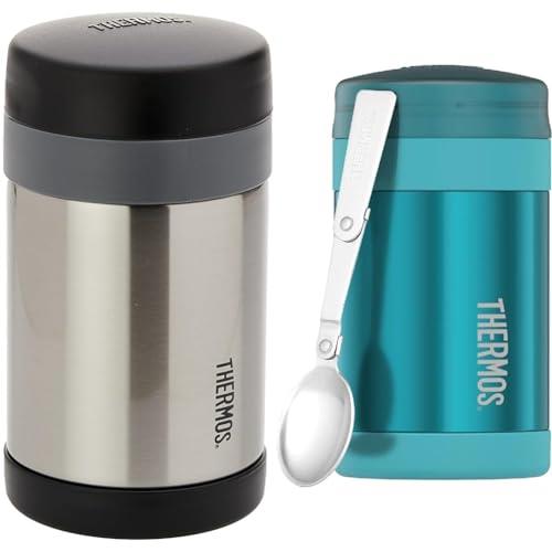 Thermos Stainless Steel Vacuum Insulated Food Jar, 470ml, Stainless Steel, TS3010SS4AUS and Thermos Stainless Steel Vacuum Insulated Food Jar, 470ml, Teal, TS3015TL4AUS