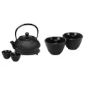 Avanti Hobnail Cast Iron Teapot Set, Black, 15191 and Avanti Hobnail Cast Iron Tea Cup Set, Black, 15109