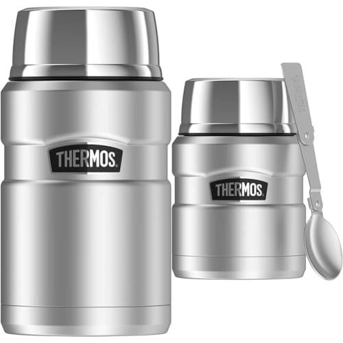 Thermos Stainless King Vacuum Insulated Food Jar, 710ml, Stainless Steel, SK3020ST4AUS and Thermos Stainless King Vacuum Insulated Food Jar, 470ml, Stainless Steel, SK3000ST4AUS