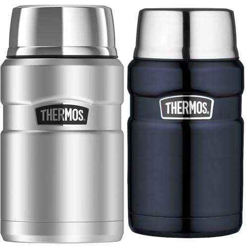 Thermos Stainless King Vacuum Insulated Food Jar, 710ml, Stainless Steel, SK3020ST4AUS and Thermos Stainless King Vacuum Insulated Food Jar, 710ml, Midnight Blue, SK3020MBAUS