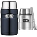 Thermos Stainless King Vacuum Insulated Food Jar, 710ml, Midnight Blue, SK3020MBAUS and Thermos Stainless King Vacuum Insulated Food Jar, 470ml, Stainless Steel, SK3000ST4AUS