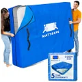 MattSafe Mattress Bags for Moving and Storage (Queen Size) - Mattress Cover for Moving - Heavy Duty, 8 Handles and Strong Zipper Closure - Mattress Storage Bag - Moving Supplies & Moving Bags