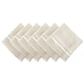 DII 100% Cotton, Oversized Basic Everyday 20x20 Napkin Set of 6, White French Stripe