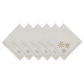 DII Holiday Dining Table Linen Sparkle Metallic Kitchen Décor, Napkin Set, 20x20, Gold & Silver Snowflakes, 6 Piece