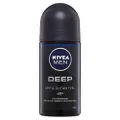 NIVEA MEN Deep Roll On Deodorant (50ml) Black Carbon Impact, 72HR Anti-perspirant Deodorant for Men, Men's Deodorant Roll On with Anti-bacterial Formula and Dark Wood Masculine Scent and Black Charcoal, Effective Formula for Freshness, Suitable for all Skin Types, Anti Perspirant Roll On