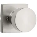 Kwikset Pismo Single Sided Dummy Door Knob, Non-Turning Push/Pull Handle, for Pantry, Closet, and French Double Doors, with Square Rose and Microban Protection in Satin Nickel