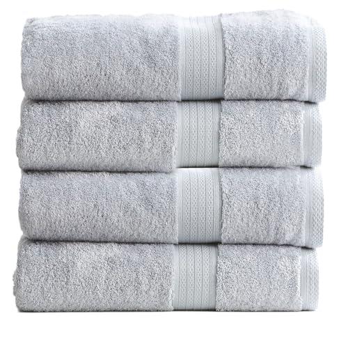 Renee Taylor Stella 650 GSM Bamboo Cotton Bath Towel Packs & Individuals Silver - 4 pc BT