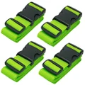 BlueCosto Luggage Straps for Suitcases Travel Belt Suitcase Strap, 4-Pack, Green