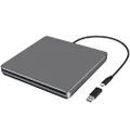 USB C Superdrive NOLYTH USB3.0 External DVD CD Drive External DVD CD Burner Drive compatible with MacBook Air/Pro/Laptop/PC/Windows 10 (Grey)