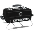 George Foreman Premium On-The-Go Portable Charcoal Barbecue, Two Part Rack, Adjustable Airflow, Portable, Simple Assembly, Camping and Travel BBQ with Heat Resist Carry Handle, GFPTBBQ1004B