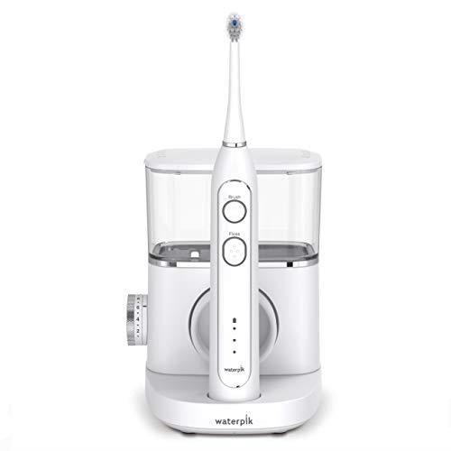 Waterpik Sonic-Fusion Flossing Toothbrush - Removes 99.9% of Plaque - Compact Design - Water Flossing Toothbrush - Brush, Floss & Brush & Floss - 2 Minute Brushing Timer - Quiet Operation - White