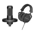 beyerdynamic DT 990 PRO Studio Headphones (Ninja Black, Limited Edition) PRO X M70 Dynamic Microphone Bundle (2 Items)