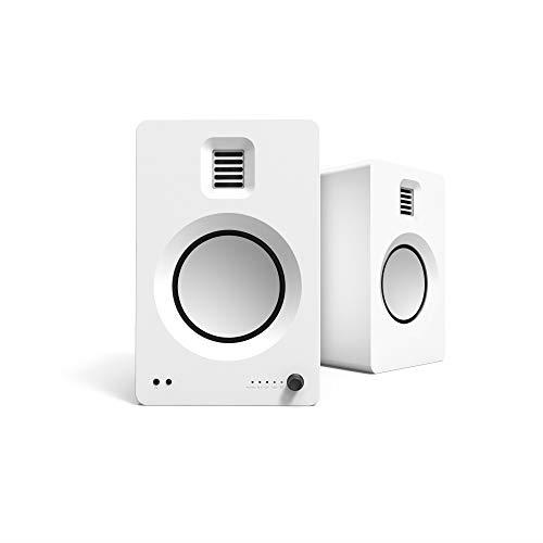 Kanto TUK 260W Powered Bookshelf Speaker with Headphone Out, USB DAC, Dedicated Phono Pre-amp, Bluetooth, AMT Tweeter with Aluminum Driver, Matte White