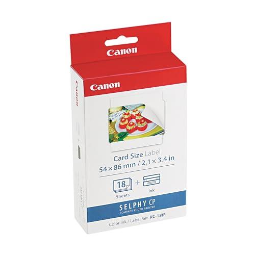 Canon KC-18IF Selphy Color Ink Plus Label Set, 18 Sheets, 54 x 86 mm