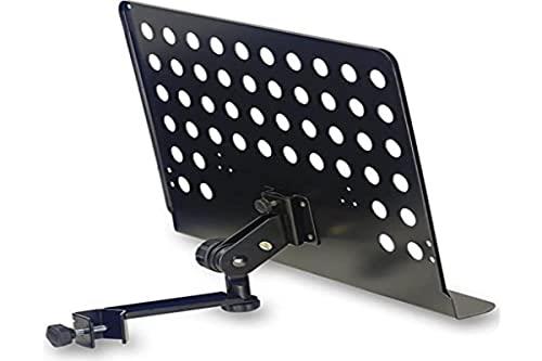 Stagg MUS-ARM 2 Large Music Stand with Attachable Holder Arm,Black