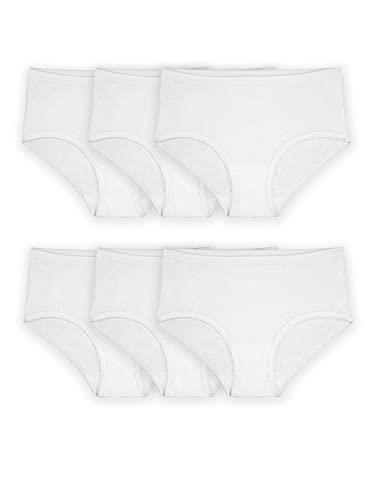 Fruit of the Loom Little Girls' Brief, White, 4(Pack of 6)
