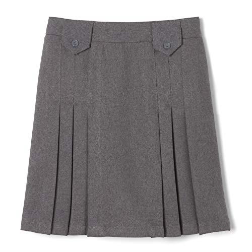 French Toast Girls SV9011 Front Pleated Skirt with Tabs School Uniform Skirt - Gray - 12