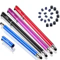 (Black/Blue/Purple/Red) - B & D Universal Capacitive Stylus Pen 2-in-1 Styli Touch Screen Pen for Apple iPad,iPhone,iPod,Kindle,Tablet,Galaxy, LG & HTC (Black/Blue/Purple/Red)