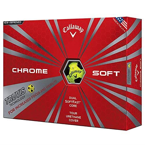 Callaway Chrome Soft 16 Truvis Golf Balls, Yellow/Black