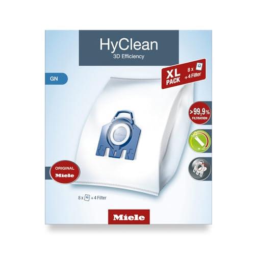 Miele GN HyClean Allergy Vacuum Cleaner Dustbags XL Pack, Vacuum Bags and SF-HA 50 HEPA AirClean Filter for Complete C2/C3 Vaccuum Cleaners, Pack of 8 Bags Plus 1 Filter