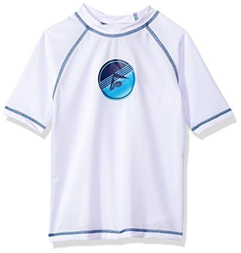 Kanu Surf Boys Paradise Upf50Sun Protective Rashguard Swim Shirt, Echelon White, 10