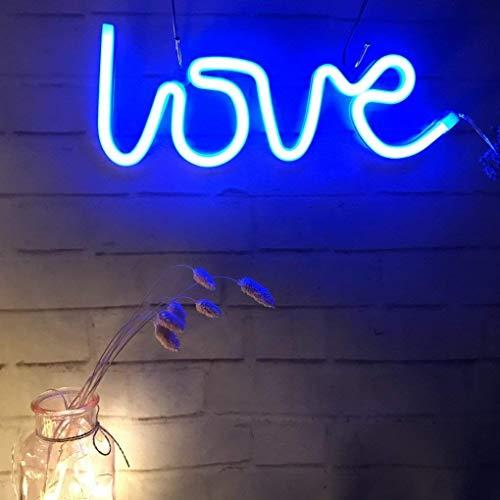Neon Love Signs Light 13.70" Large LED Love Art Decorative Marquee Sign - Wall Decor/Table Decor for Wedding party Kids Room Living Room House Bar Pub Hotel Beach Recreational (Blue)