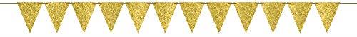 Large Paper Pennant Banner - Sparkle Gold