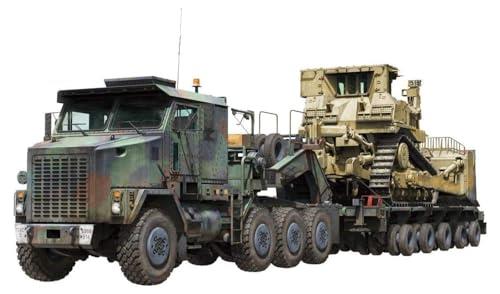 Takom 1/72 Scale U.S. M1070 and M1000 with D9R 70 Ton Tank Transporter with Bulldozer Model Kit