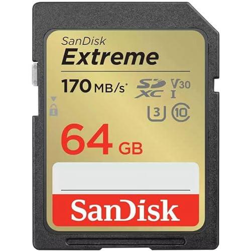 Sandisk Extreme SDXC, SDXV6 64GB, V30, U3, C10, UHS-I, 150MB/s R, 60MB/s W, 4x6, Lifetime Limited, Yellow (SDSDXV6-064G-G)