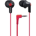 Panasonic Ergofit in-Ear Earbud Headphones Matte Black/Red (RP-HJE120-KB)