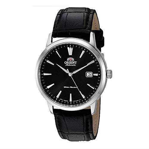 Orient "Symphony 3" Stainless Steel Japanese Automatic/Hand-Winding Dress Watch, Black - Silver, Leather Strap