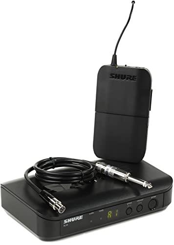 Shure BLX14 Wireless Guitar System with BLX4 Receiver, BLX1 Bodypack Transmitter and WA302 Instrument Cable, Wireless Freedom for Guitarists and Bassists - H11 Band