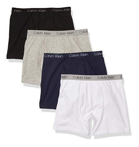 Calvin Klein Boys Underwear 4 Pack Boxer Briefs Value Pack, Black Iris Pack, 12-14